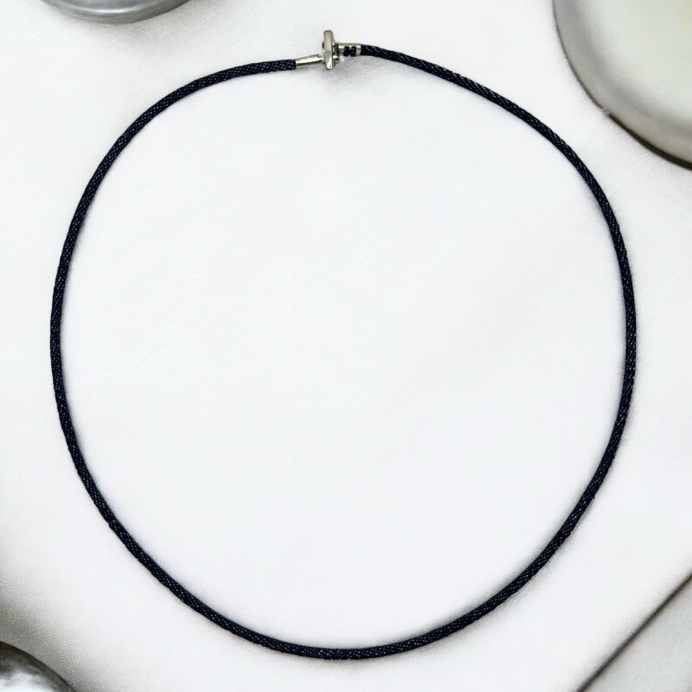 Steel by Design‎ Denim Necklace 18” Stainless Steel Clasp Blue